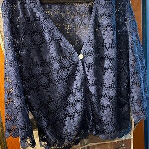 Rabbit Rabbit Rabbit Midnight Blue Lace Top